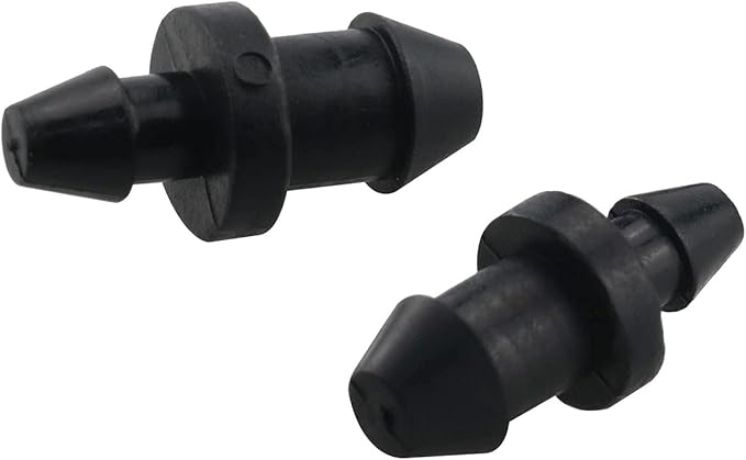50pcs 1/4" Drip Tubing End Plugs for Home Garden Sprinkler Systems Drip Fitting, Double Barbed Goof Plugs for Drip Irrigation Drip Line Plug