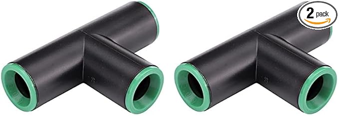 Raindrip 347G00UB Compression Tees, Loose, 1/2-Inch,Black, Green (Pack of 2)