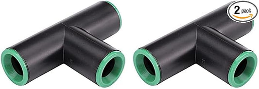 Raindrip 347G00UB Compression Tees, Loose, 1/2-Inch,Black, Green (Pack of 2)