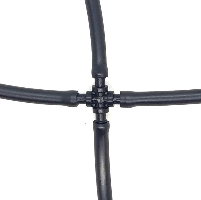 (100 PACK) - Barbed 1/4"-Inch Drip 4-Way Cross Fitting (fits 0.140/0.170 ID) 90-degree 2-Way Connector, Premium Quality Drip Irrigation Tubing Connector Fitting (Cross)