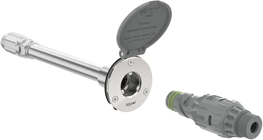 Aquor Wall Hydrant V1+ Frost-Free Outdoor Faucet with Quick-Connect and Anti-Siphon, 8 inch, Slate Gray Polymer