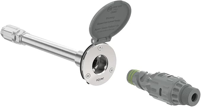 Aquor Wall Hydrant V1+ Frost-Free Outdoor Faucet with Quick-Connect and Anti-Siphon, 4 inch, Slate Gray Polymer