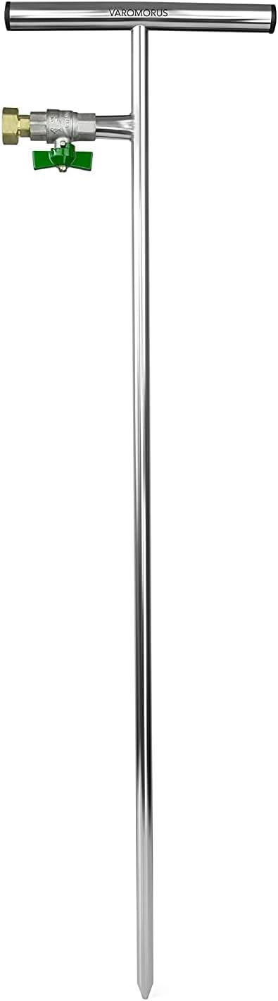 Varomorus Stainless Steel Deep Root Tree Watering Tool Irrigation System Wand T-Handle with Valve