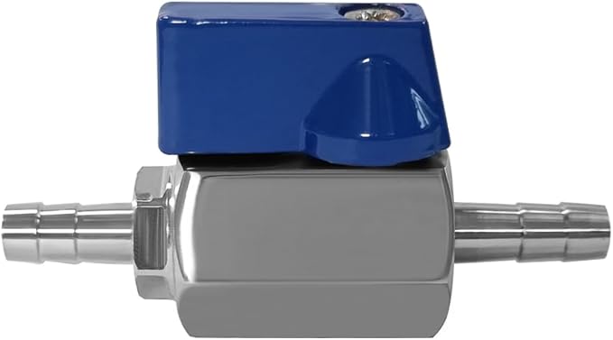Beduan 5/16” Hose ID Barb Ball Valve 304 Stainless Steel Mini Shut Off Valve for Water Gas Fuel Drip Irrigation and Aquariums(Pack of 2)