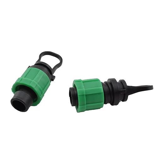Drip Irrigation Tubing End Cap Plugs Universal Barbed Locking Fittings for 16-17mm Drip Tape Tubing Sprinkler System [8PCS, Green]