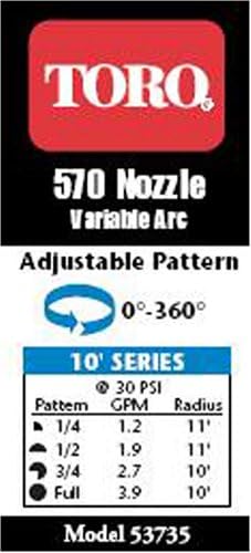 Toro 53735 Adjustable Underground Sprinkler Nozzle 10-Foot Spray