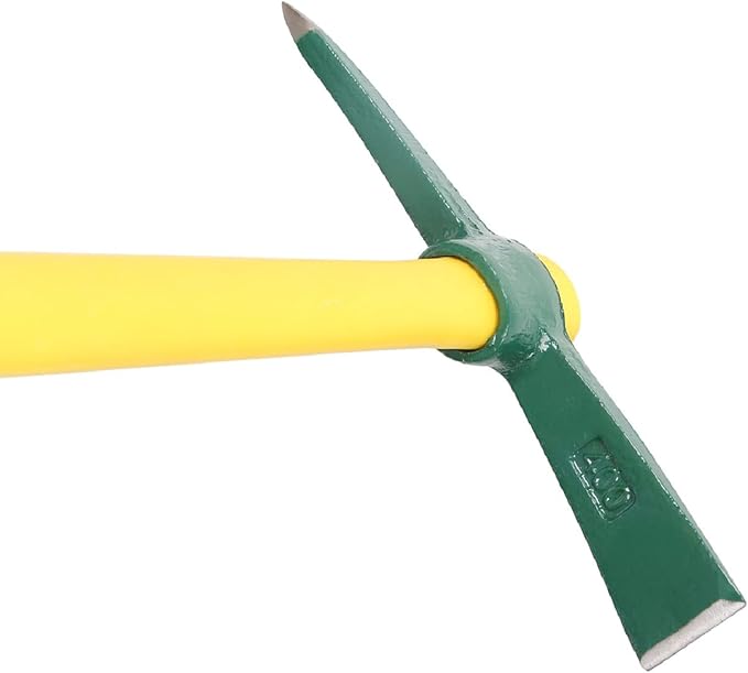 JANNO 2PCS 18Inch Pick Axe, Steel Forged Mattock Hoe, Premium Garden Pick with Fiberglass Handle Hoe Garden Tool for Digging, Flower Beds, Weeding, Gardening Loosening Soil, Digging, Camping