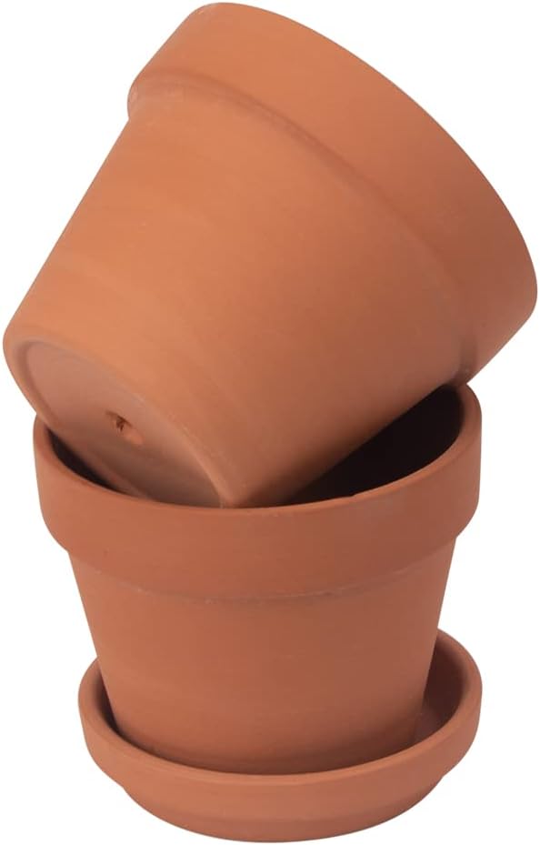 [17 Pack] 4" Planter Nursery Pots Terracotta Pot with Saucer Clay Pots Clay Ceramic Pottery Cactus Pots Flower Pots Succulent Pots Nursery Pots Garden Pots Terra Cotta Pots Planter Pots (4")