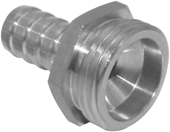 Stainless 3/8" Hose Barb x 3/4" Male GHT Garden Water Hose Connector Repair Fitting for Boat Lawn Power Wash Irrigation