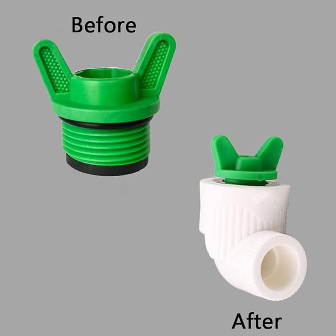 3/4” PT Pipe Plug, PPR Male Pipe Thread Plugs and Caps Garden Irrigation Tubing Stopper Drain Plug, 1 Inch ID, Green