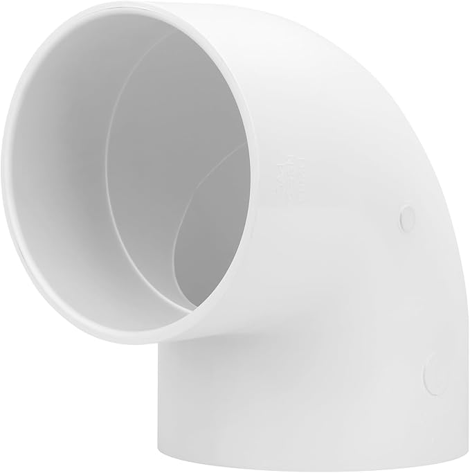 6 Inch 90 Degree Elbow PVC Pipe Fittings 2 Way Right Angle PVC Pipe Fitting, Furniture Build Grade SCH40 (Socket x Socket) 6" PVC Fitting Connectors for DIY PVC Shelf Garden Support Structure