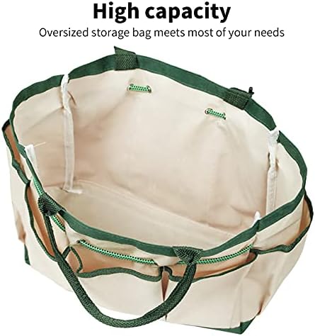 Fdit Garden Tote Bag, Single?Layer Garden Tote Bag Gardening Pruning Tool Storage Oxford Cloth Bag Heavy Duty Tool Storage