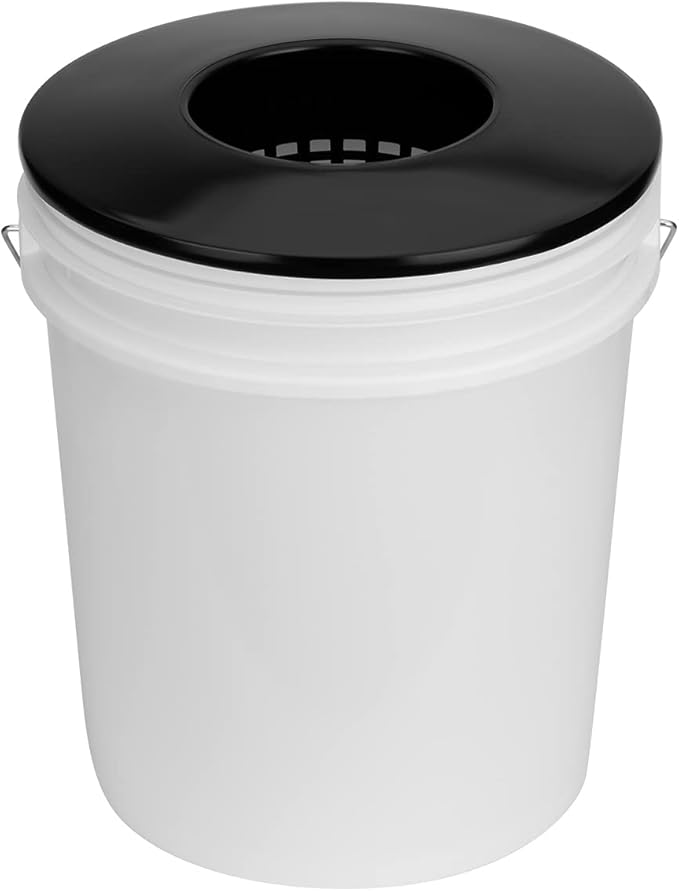 6 Inch Net Pots for 5 Gallon Bucket Wide Lids (5 Pack), Net Cups for Hydroponics Bucket Lids, BPA-Free, DWC Basket Lids for 5 and 3.5 Gallon Bucket