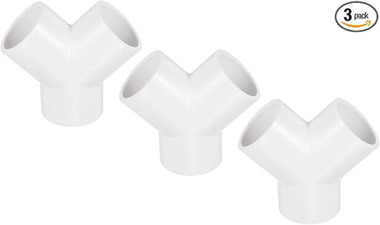 PATIKIL 32mm PVC Pipe Fittings, 3 Pack 3 Way Y Shape Water Tubing Joint Connectors Adapters Union for Garden Irrigation Home Aquarium