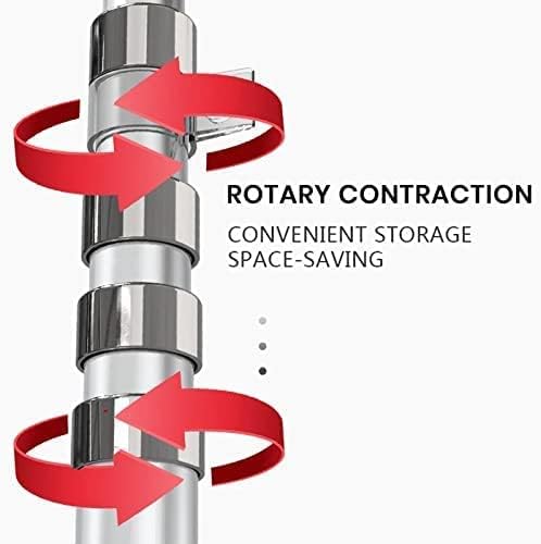 16FT Telescopic Flag Pole Kit, Heavy Duty 16 Gauge Aluminum Outdoor In Ground Flag Poles with an Embroidered 3x5 USA Flag, for Residential or Commercial,Garden,Yard Flag Poles