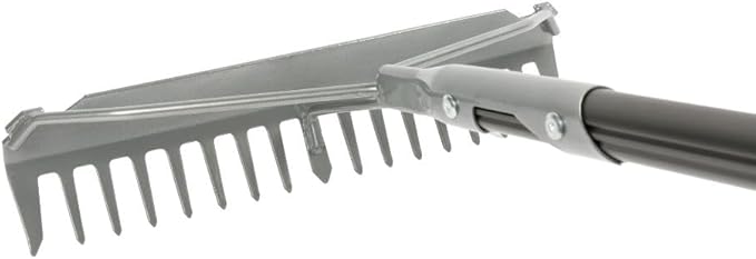 Fiskars 60" Pro Garden Rake for Soil with Lightweight Aluminum Handle, Heavy Duty Gardening Tool