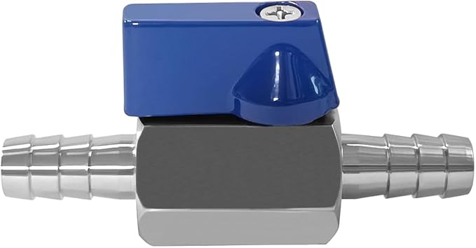 Beduan 3/8” Barb Ball Valve 304 Stainless Steel Mini Shut Off Valve for 3/8 ID Hose Water Gas Fuel Drip Irrigation and Aquariums