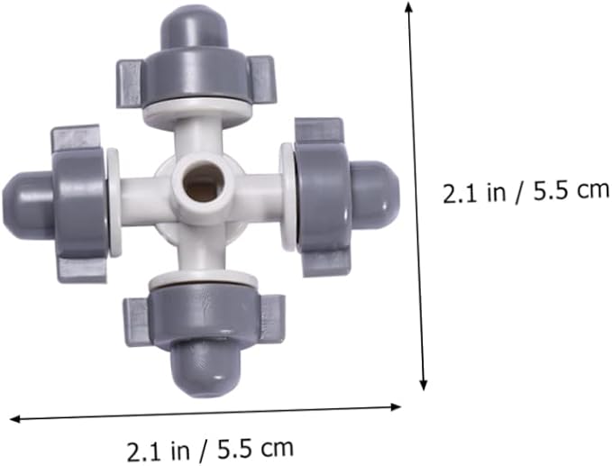 10pcs Inner Head Irrigation Drip Nozzle Shaped Water Greenhouse Outdoor Garden Outlet Sprinkler Plastic Cooling Four-Way Misting Patio Flow Nozzles Lawn Export for Brass