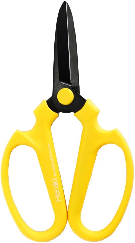 Meraki Flower Scissors/Garden Scissors with Black Carbon Steel Blades 7.6 inch, Color: Craspedia
