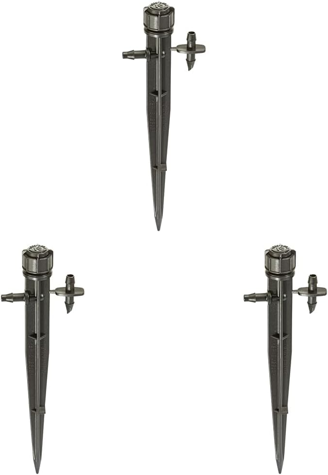 Rain Bird MUF-SPK4S Drip Irrigation Micro-Umbrella Bubbler on Stake, 360° Full Circle Pattern, 0-3' Spray Distance, 12-Pack