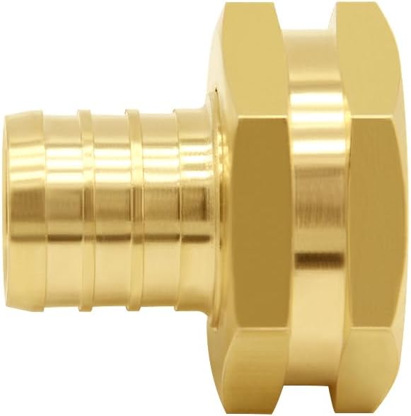 Joywayus 3/4" PEX Barb x 3/4" GHT Thread Swivel Hex Brass Garden Water Hose Pipe Connector Fittings for House/Boat/Lawn/Power Wash/Irrigation