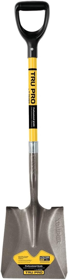 Truper 31201 Tru Pro 29-Inch Square Point Shovel with Fiberglass D-Handle