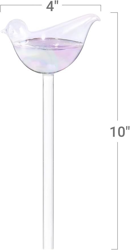 Mkono Plant Self Watering Globes Glass Water Bulbs for Planter Insert, Bird Shape Self Watering Devices Automatic Plant Waterer Spikes for Indoor Outdoor Plants, Gifts for Plant Lovers, 1 Pack
