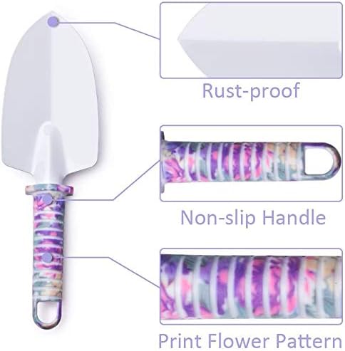 NARA CO 5 Pieces Garden Tool, Set Gardening Tools Gift Kit Non-Slip Handle with Anti-Rust Trowel, Cultivator, Pruning Shear, Water Sprayer