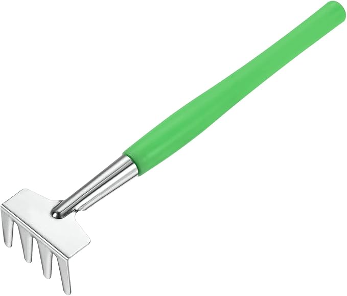 MECCANIXITY Gardening Tools 3 Pack Iron Spade Rake Transplanting Plants Care Digging Kits, Green