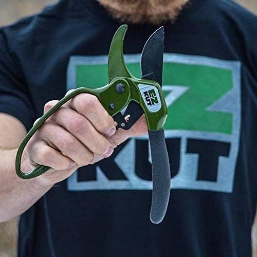 EZ Kut Heavy Duty Pruning Shears Green - with Ratcheting Action Great Garden Hand Tool Clippers Gardening pruners arthritis tools Ratcheting Anvil Hand Pruner Pruning Shears Heavy Duty Since 1988