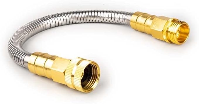 Stainless Steel Garden Hose: Durable Quality Metal with High-pressure Water Output for Gardeners（1FT）