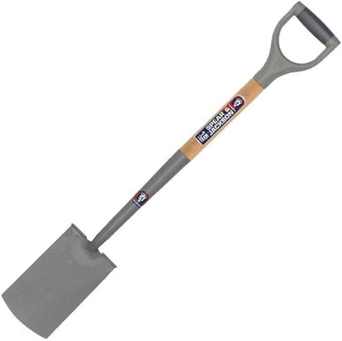 Spear & Jackson 1184NB Neverbend Carbon Steel Treaded Border Spade, 93.5 x 14 x 9 cm, Gray