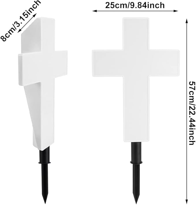 Solar Lighted Cross Grave Lighted Garden Cross Stake Decor LED Jesus Cross Light Decoration for Home Memorial Decoration,Outdoor Yard, Home, Patio