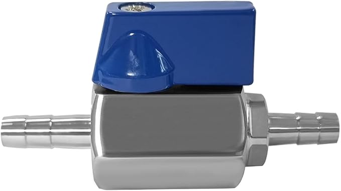 Beduan 1/4” Hose ID Barb Ball Valve 304 Stainless Steel Mini Shut Off Valve for Water Gas Fuel Drip Irrigation and Aquariums(Pack of 2)