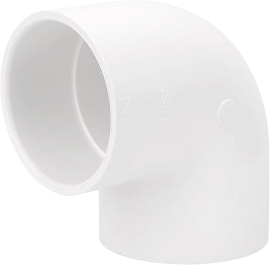 3 Inch 90 Degree Elbow PVC Pipe Fittings 2 Way Right Angle PVC Pipe Fitting, Furniture Build Grade SCH40 (Socket x Socket) 3" PVC Fitting Connectors for DIY PVC Shelf Garden Support Structure