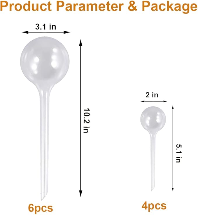 Plant Automatic Watering Devices, Clear Plastic Self-Watering Bulbs Flower Automatic Watering Device While Away Garden Waterer for Plant Indoor Outdoor