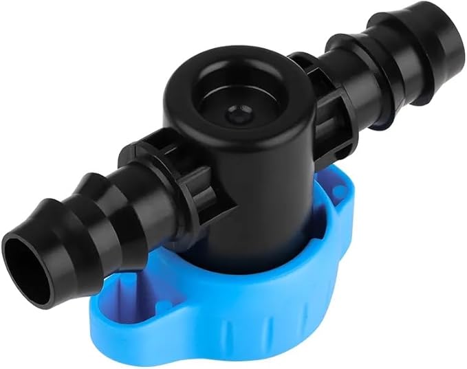 Pro Grade 16mm Drip Irrigation 1/2 inch Barbed Valve, Drip Line Parts 1/2" Shut Off Valve Fits for 1/2 Inch Drip Irrigation Tubing (.570-.620" ID) for Drip or Sprinkler Systems (25)