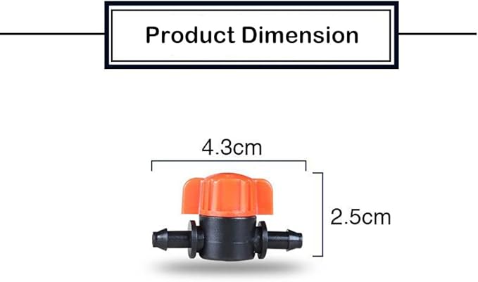 20pcs 1/4 Inch Barb Shut-Off Valve Universal Drip Irrigation Tubing Coupling Valve