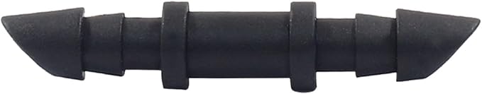 300 Pcs Barbed Connectors Drip Irrigation Fittings, 1/4 Inch Drip Irrigation Coupling, Straight Coupling/Single Barbed Coupling Fittings for Universal 1/4 Inch Irrigation Tubing (Black)