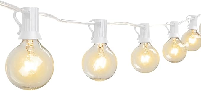 100Ft G40 Outdoor String Lights Patio Lights with 100 Edison Globe Bulbs, Connectable Outdoor String Lights Waterproof UL Listed for Indoor Porch Party Wedding Deck Balcony Wedding Party Decor- White