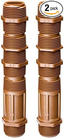 Rain Bird RISERCO075 PVC Cut-Off Riser, 3/4" Male Pipe Thread x 3/4" Male Pipe Thread, Adjustable Height 1" - 6" (Pack of 2)