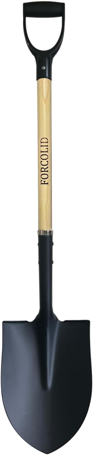 Shovels for Digging, Digging Shovel,Round Shovel,Garden Spade Shovel with D-Handle,Wood+Metal（41 inch 1Pack）