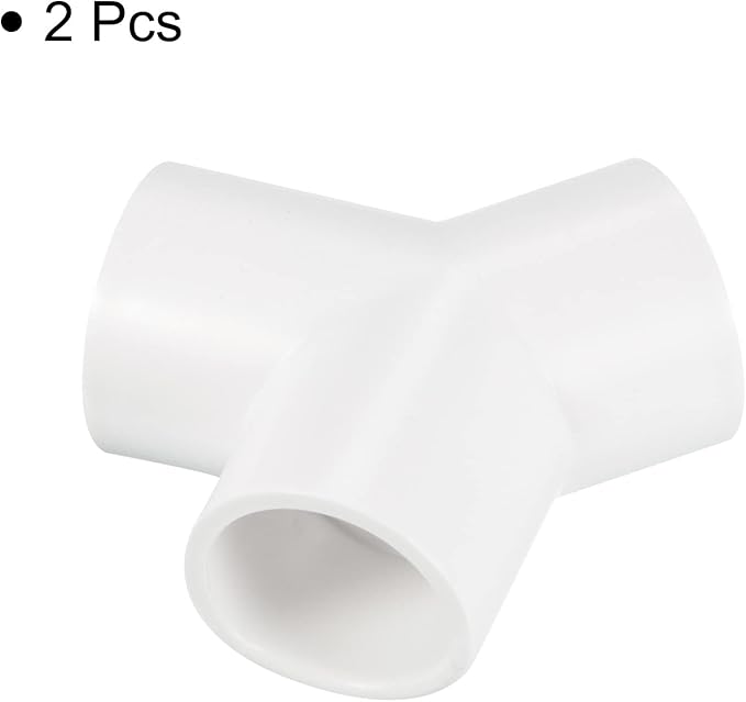 PATIKIL 25mm PVC Pipe Fittings, 2 Pack 3 Way Y Shape Water Tubing Joint Connectors Adapters Union for Garden Irrigation Home Aquarium