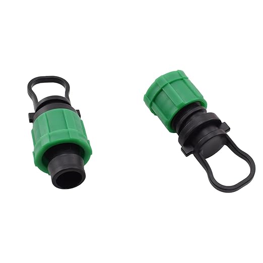 Drip Irrigation Tubing End Cap Plugs Universal Barbed Locking Fittings for 16-17mm Drip Tape Tubing Sprinkler System [8PCS, Green]