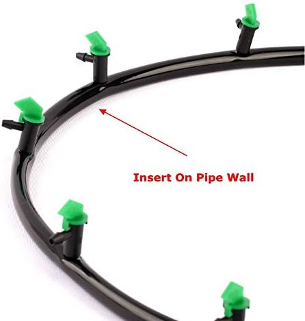 Lxcom Lighting 100 Pack 4 GPH Flag Drip Emitter Drip Emitters 16L/H Emitter Sprinkler Drippers System Parts Connect 4mm/7mm Hose for Lawn Vegetables Garden (Green)