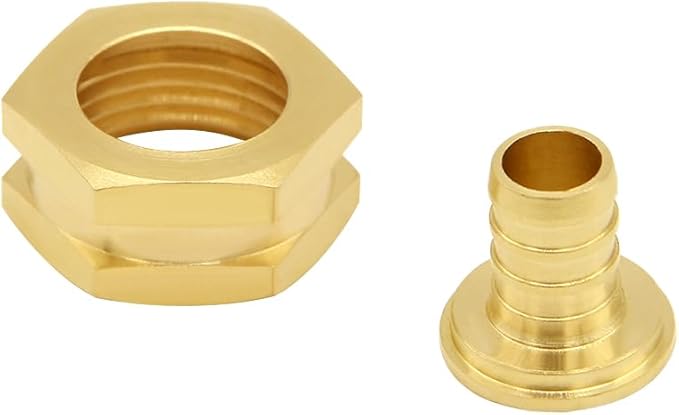 Joywayus 1/2" PEX Barb x 3/4" GHT Thread Swivel Hex Brass Garden Water Hose Pipe Connector Fittings for House/Boat/Lawn/Power Wash/Irrigation