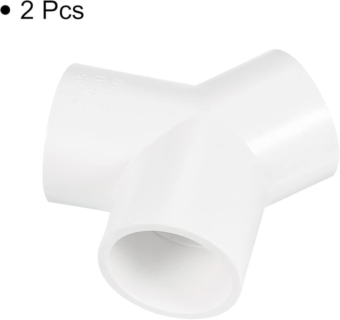 PATIKIL 40mm PVC Pipe Fittings, 2 Pack 3 Way Y Shape Water Tubing Joint Connectors Adapters Union for Garden Irrigation Home Aquarium