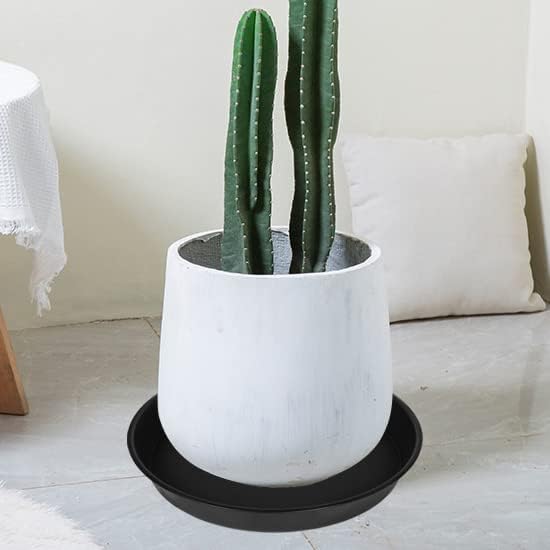 2 Pack of Plant Saucer Tray 19 inch, Heavy Duty Plastic Pot Plant Drip Trays Saucers for for Indoors Outdoor, Plant Water Tray for Planters 16-19" (19", Black)