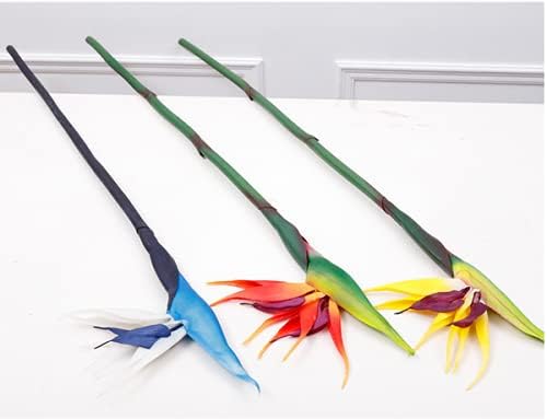 Large Bird of Paradise 32 Inch Permanent Flower,Flower stem 0.3 Inch,Flower Part is Made of Soft Rubber PU,Artificial Flower Plants Flower Arrangement for Home Office 2 Pcs (Red)