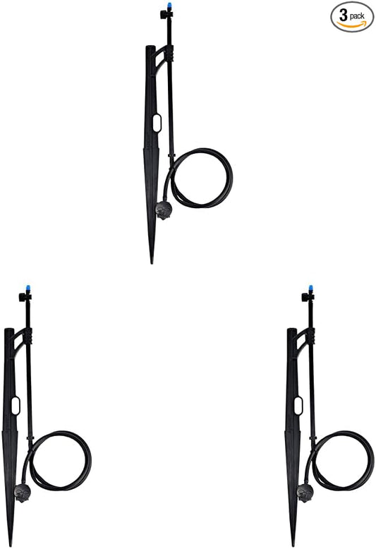 Raindrip 172CPUB Adjustable Flow Bubbler, Non-Pressure Compensating Emitters, 1 Count (Pack of 3), Black